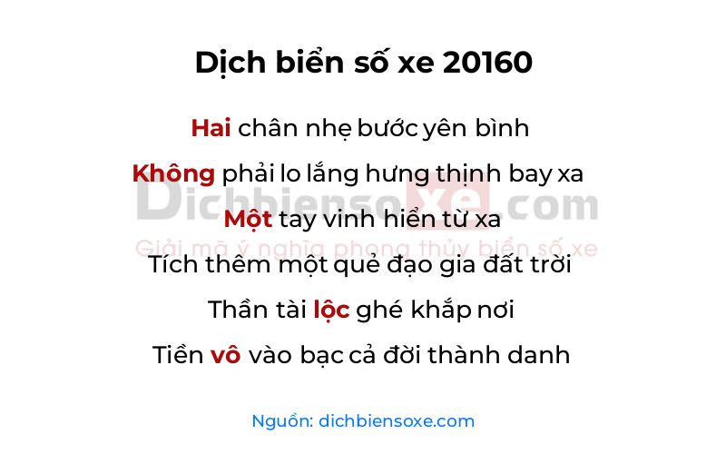 Dịch thơ biển số 20160