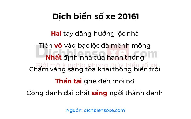 Dịch thơ biển số 20161