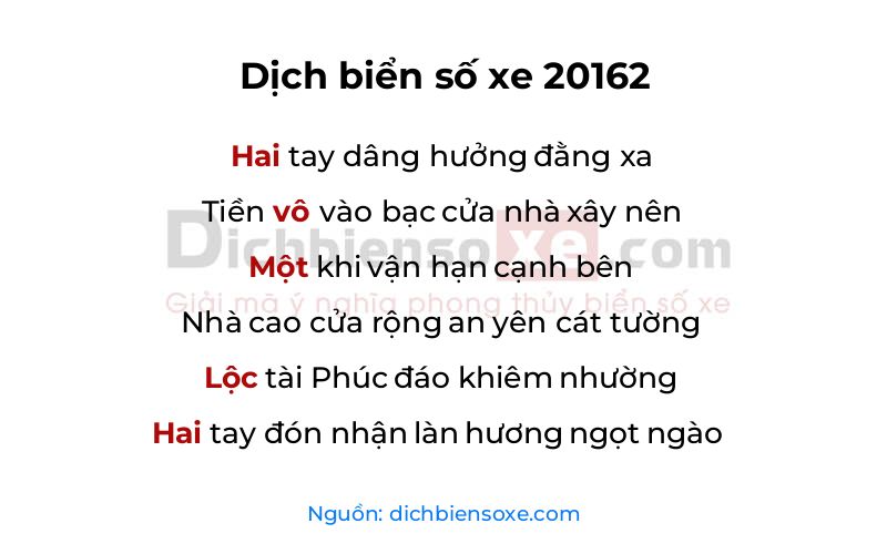 Dịch thơ biển số 20162