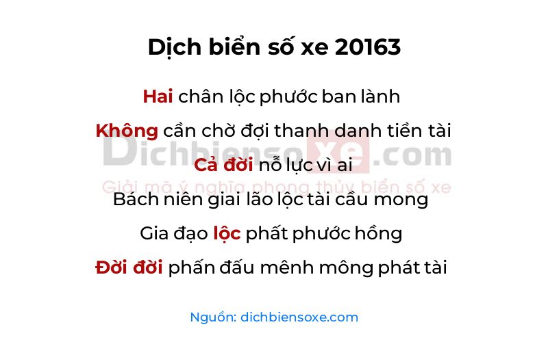 Dịch thơ biển số 20163