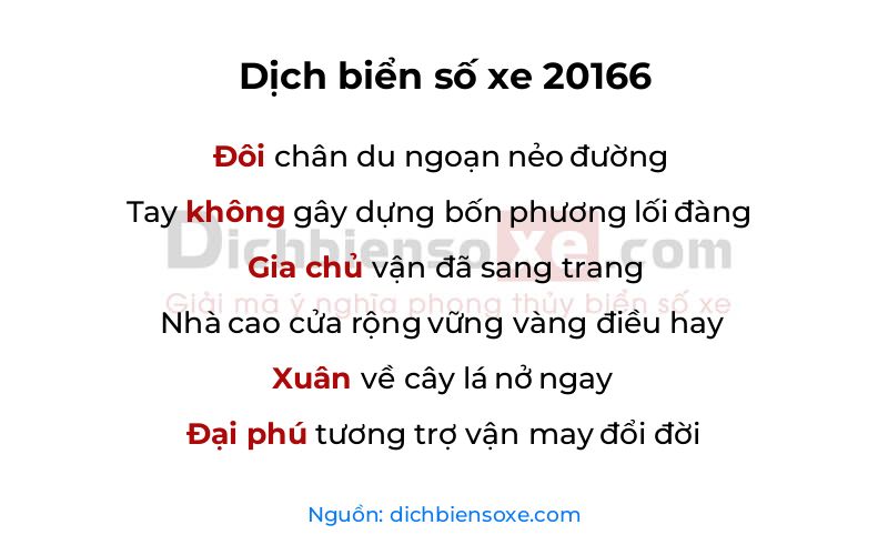 Dịch thơ biển số 20166