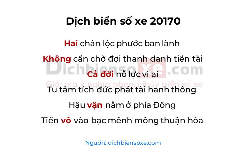 Dịch thơ biển số 20170