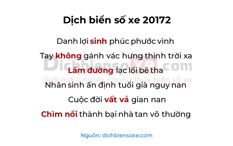 Dịch thơ biển số 20172