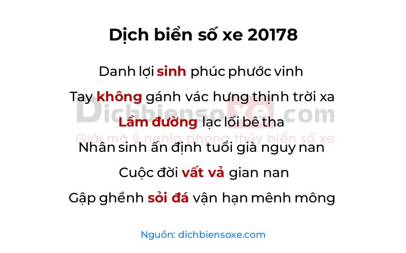 Dịch thơ biển số 20178