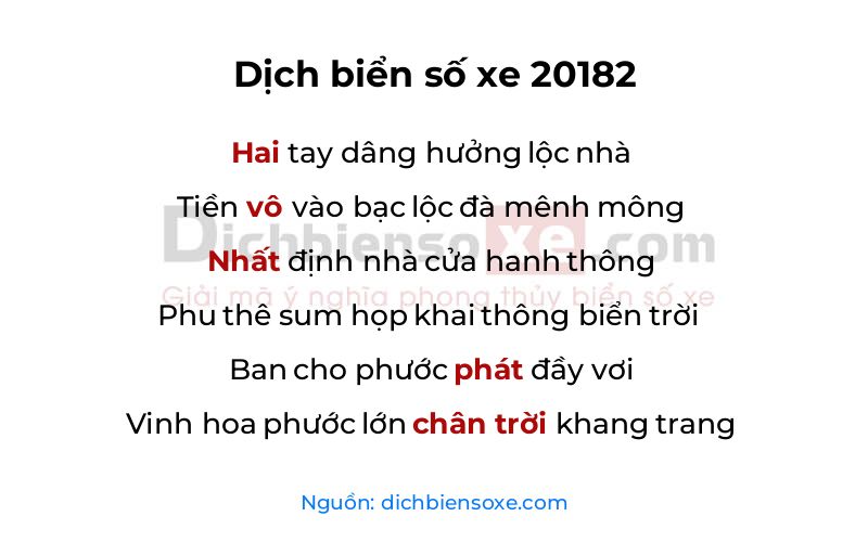 Dịch thơ biển số 20182