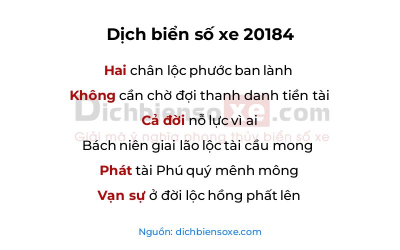 Dịch thơ biển số 20184