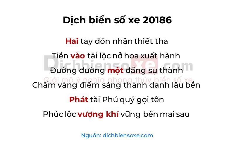 Dịch thơ biển số 20186