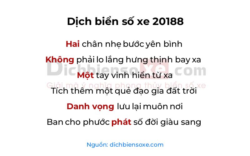 Dịch thơ biển số 20188