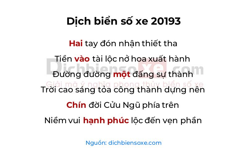 Dịch thơ biển số 20193