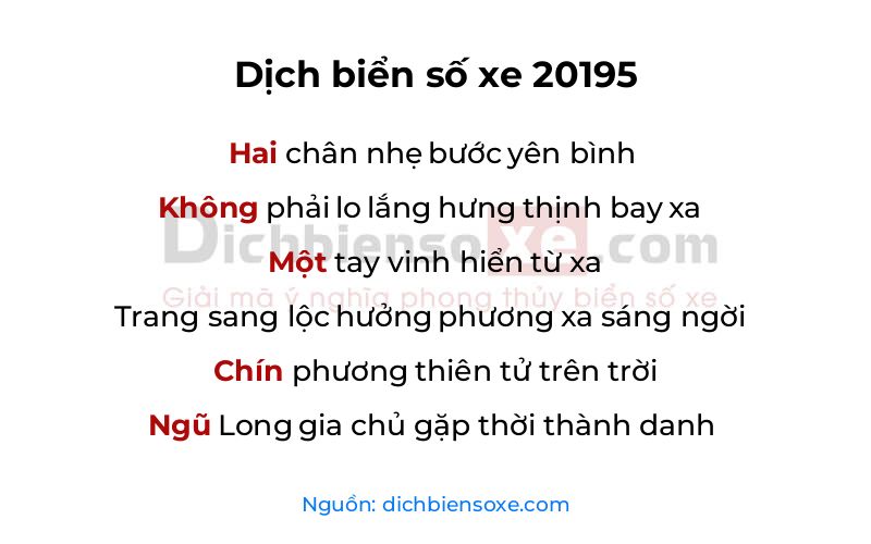 Dịch thơ biển số 20195