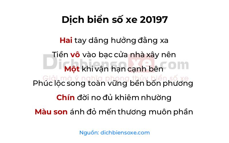 Dịch thơ biển số 20197
