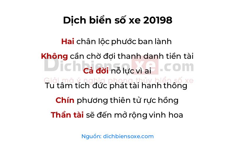 Dịch thơ biển số 20198