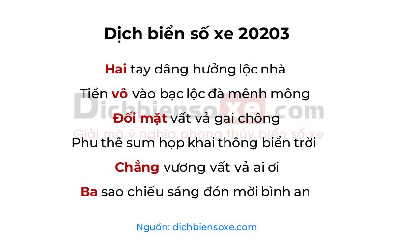 Dịch thơ biển số 20203