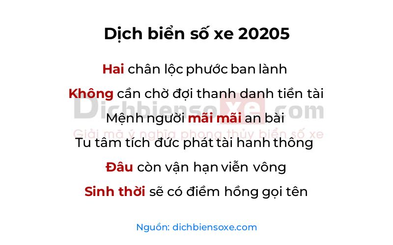 Dịch thơ biển số 20205