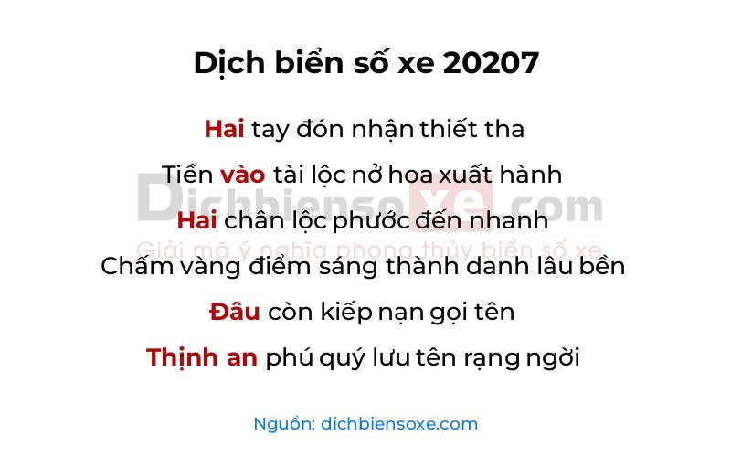 Dịch thơ biển số 20207
