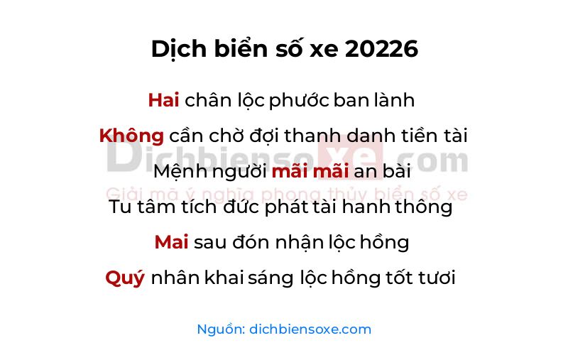 Dịch thơ biển số 20226