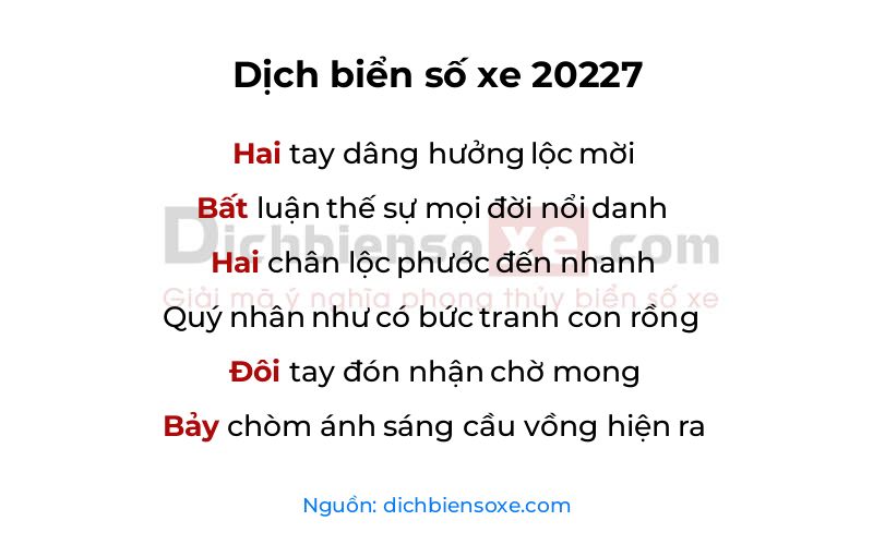 Dịch thơ biển số 20227