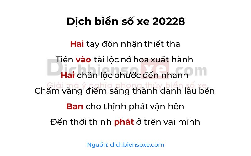 Dịch thơ biển số 20228