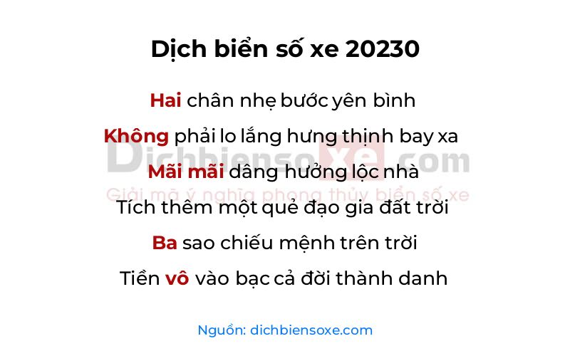 Dịch thơ biển số 20230