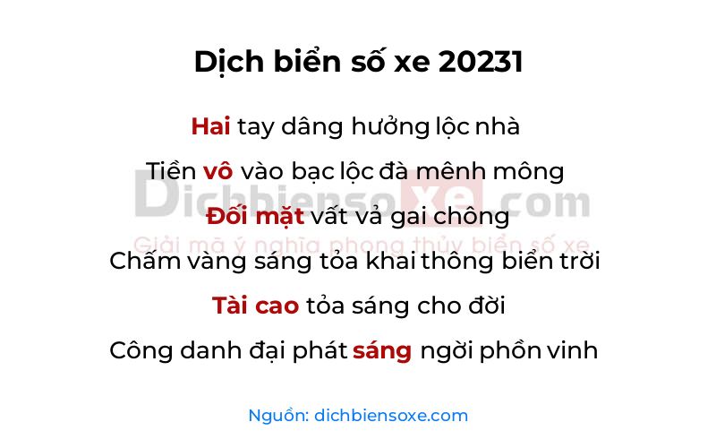 Dịch thơ biển số 20231