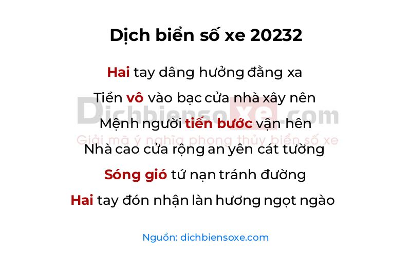 Dịch thơ biển số 20232