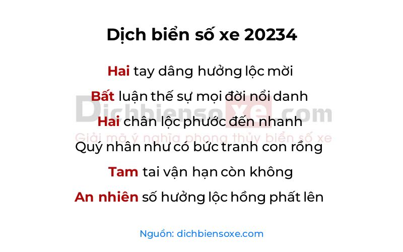 Dịch thơ biển số 20234