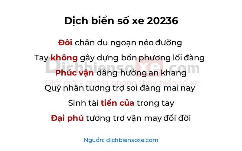 Dịch thơ biển số 20236