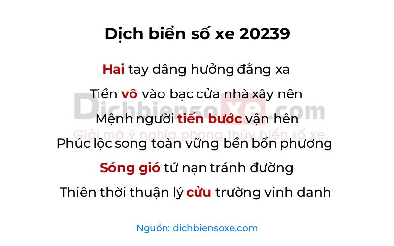 Dịch thơ biển số 20239