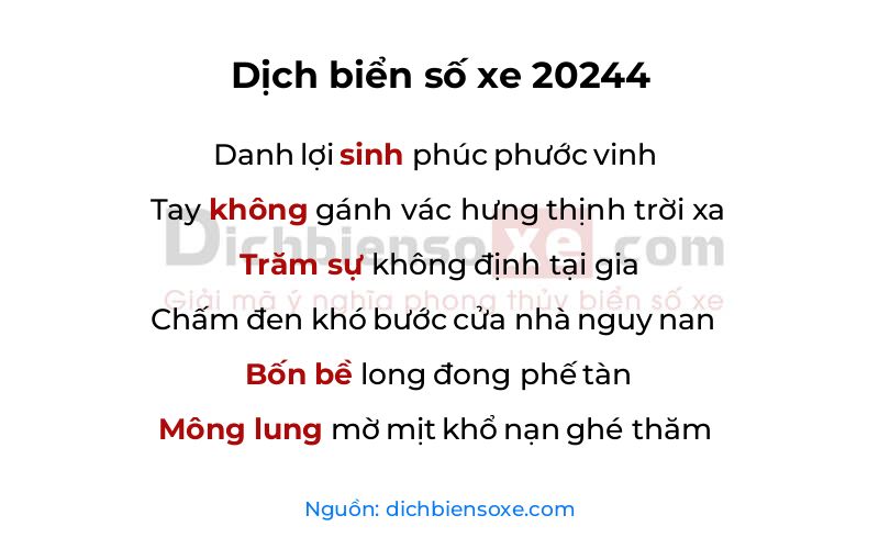 Dịch thơ biển số 20244