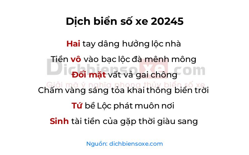 Dịch thơ biển số 20245