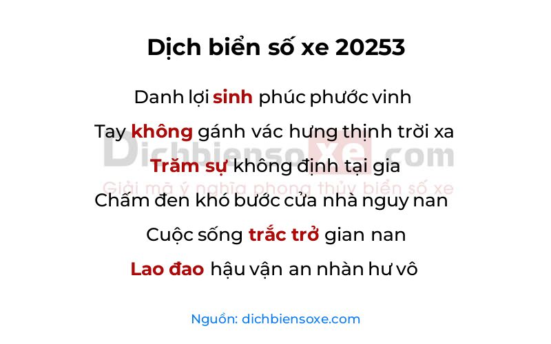 Dịch thơ biển số 20253