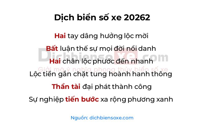 Dịch thơ biển số 20262