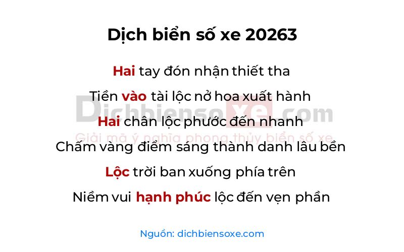 Dịch thơ biển số 20263