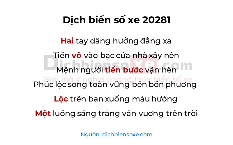 Dịch thơ biển số 20281