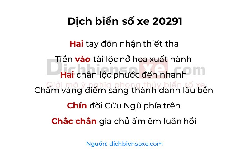 Dịch thơ biển số 20291