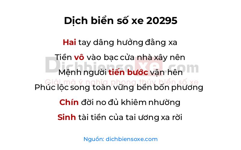 Dịch thơ biển số 20295