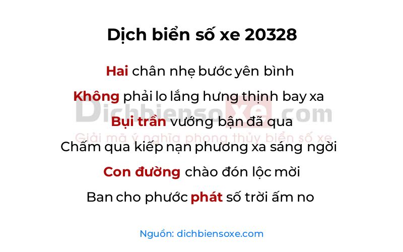 Dịch thơ biển số 20328
