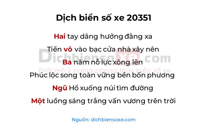 Dịch thơ biển số 20351