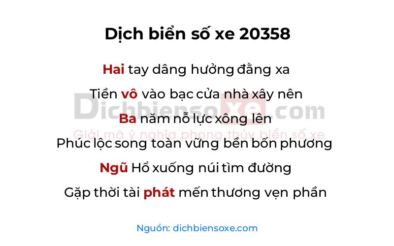Dịch thơ biển số 20358