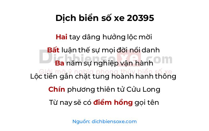 Dịch thơ biển số 20395