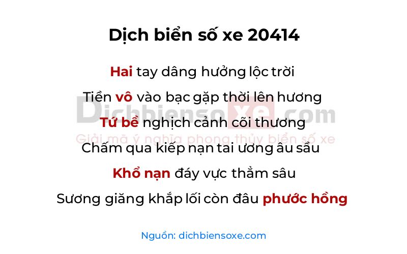 Dịch thơ biển số 20414