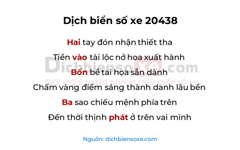Dịch thơ biển số 20438