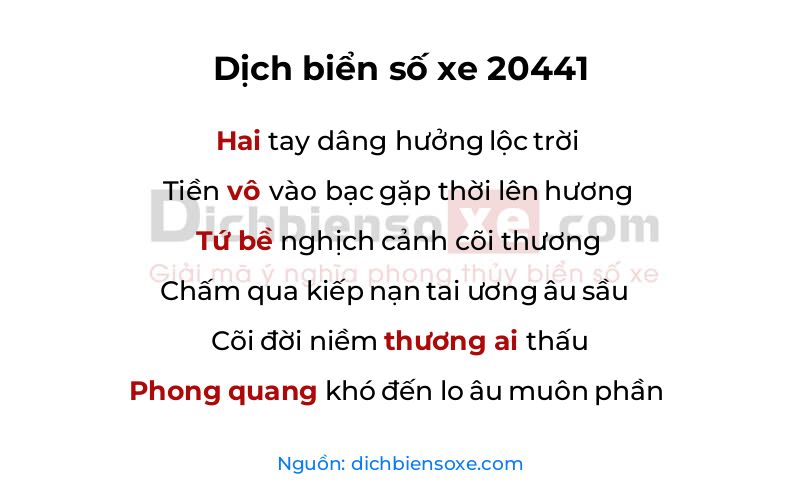 Dịch thơ biển số 20441