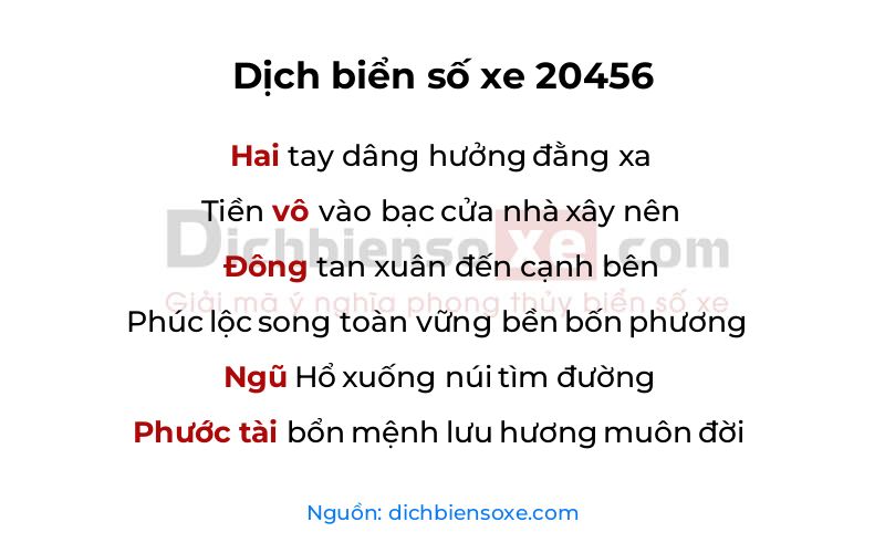 Dịch thơ biển số 20456