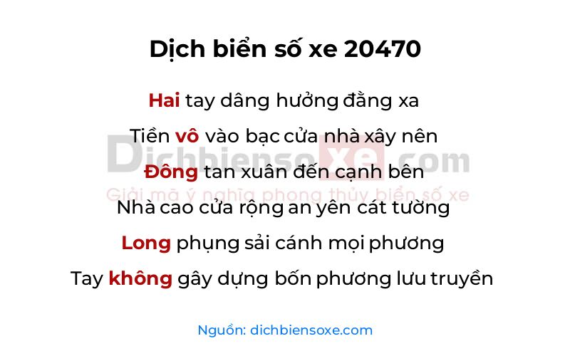 Dịch thơ biển số 20470