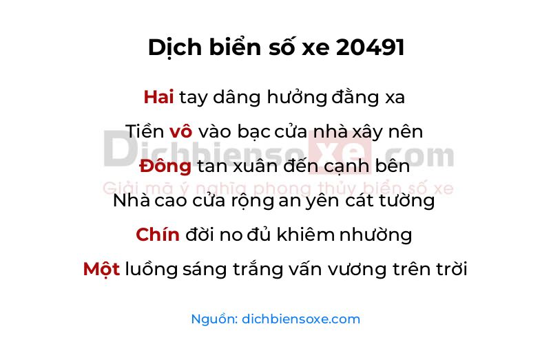 Dịch thơ biển số 20491