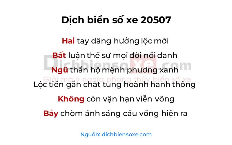 Dịch thơ biển số 20507