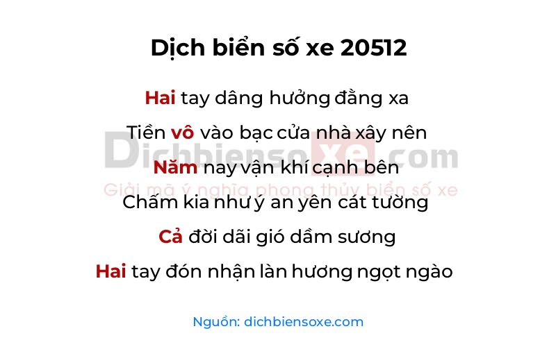 Dịch thơ biển số 20512