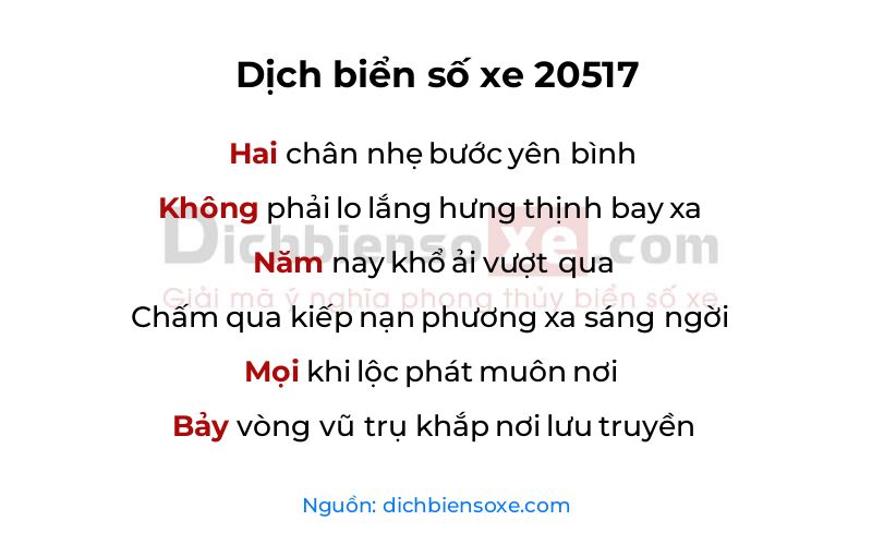 Dịch thơ biển số 20517