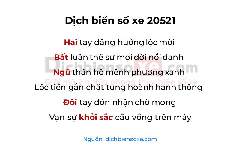 Dịch thơ biển số 20521